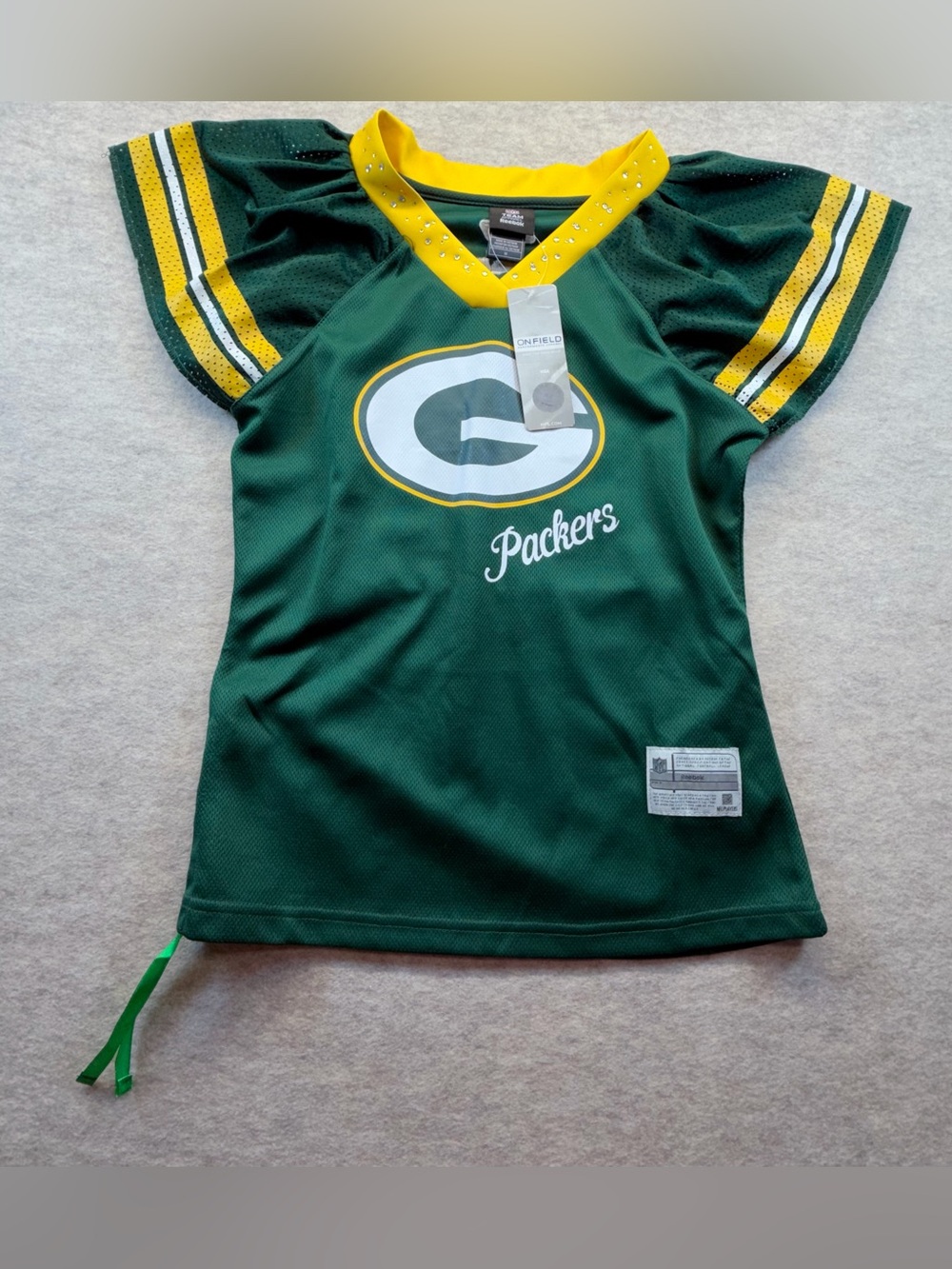 Green Bay Packers Aaron Rodgers #12 Reebok Women’s Jersey Size M NWT Rhinestone